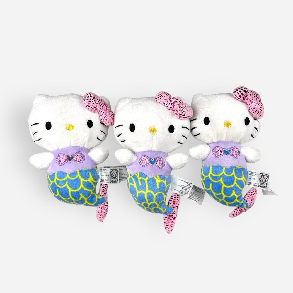 Fiesta Hello Kitty Mermaid Kitty 7" Stuffed Animal Plush Sanrio Lot Of 3